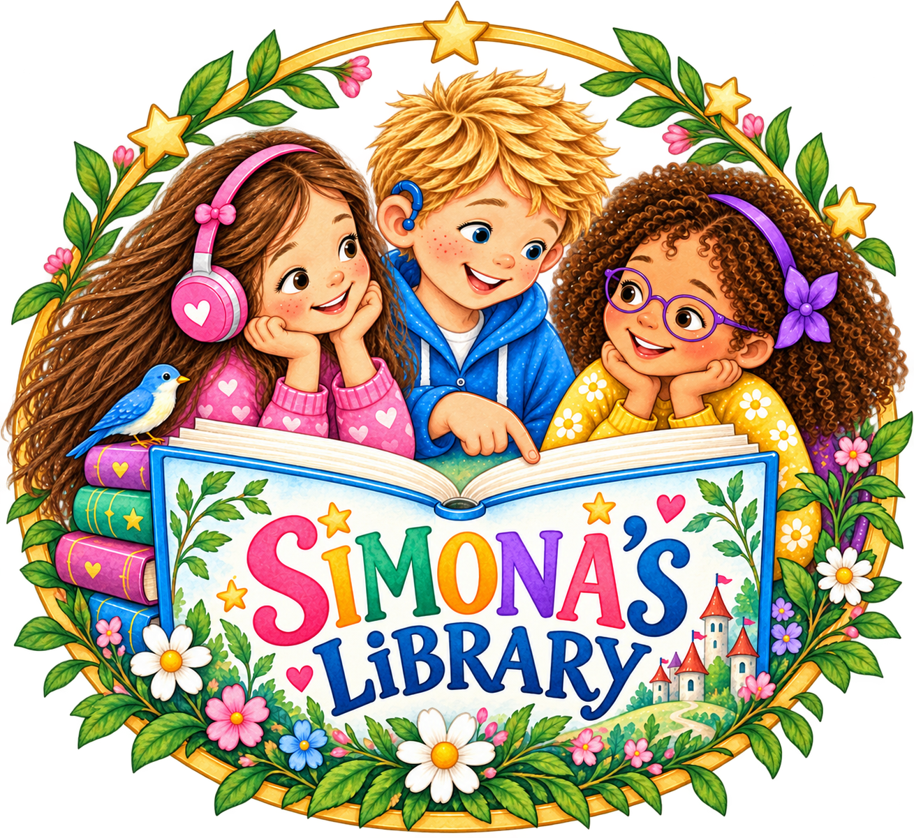 Simona's Library Logo with transparent background